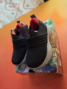 Brand New- Sketchers Sport Slip-ons blk/red. Toddler Size 5